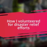 How I volunteered for disaster relief efforts