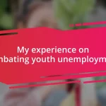 My experience on combating youth unemployment