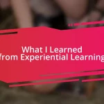 What I Learned from Experiential Learning