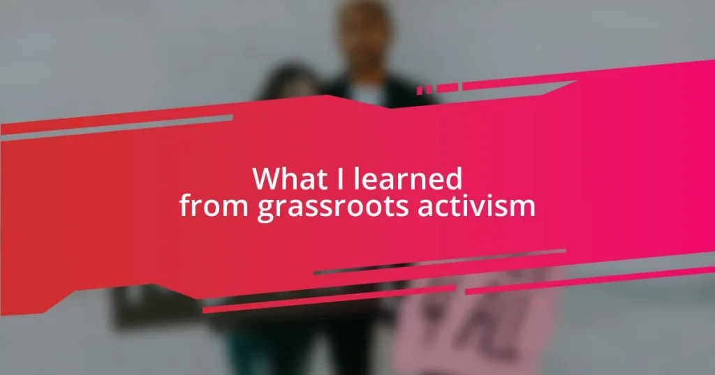 What I learned from grassroots activism