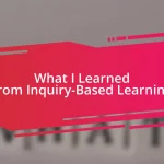 What I Learned from Inquiry-Based Learning